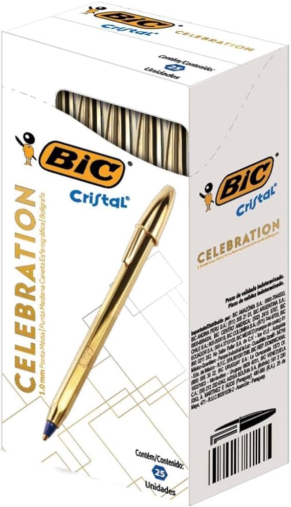 Caneta Bic Celebration 1.0 Azul Ouro