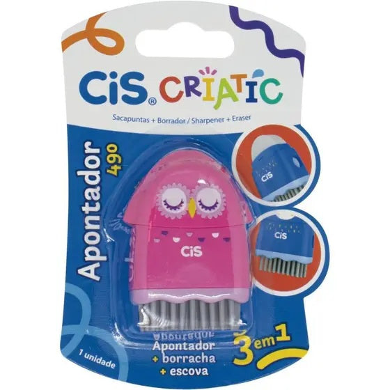 Apontador Cis Deposito Decorado 3 em 1