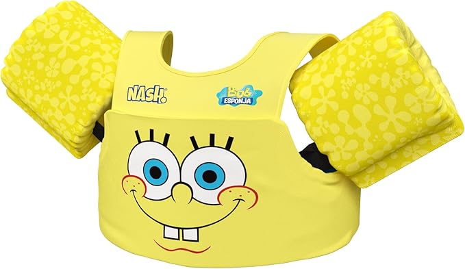 Boia Inf Com Colete Salva Vidas Nash Bob Esponja