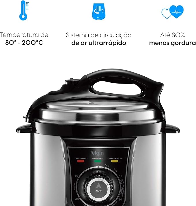 Panela Pressao Eletrica Elgin 4L Inox