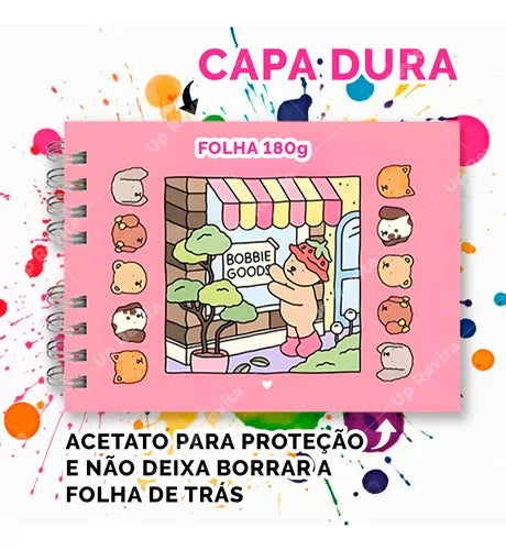 Livro de colorir Bobbie Goods Capa Dura Rosa