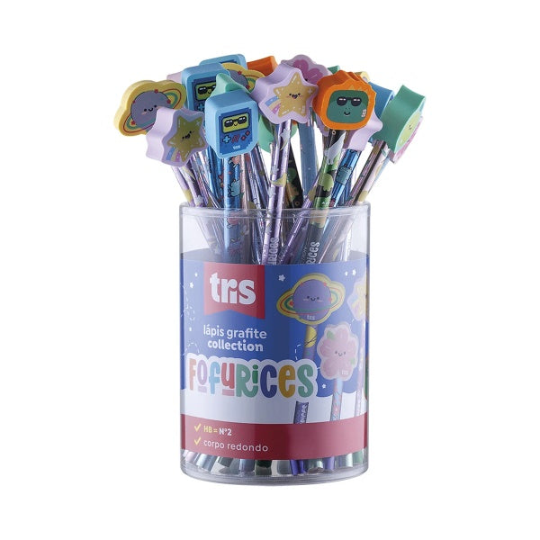 Lapis Preto Tris Com Borracha Fofurices