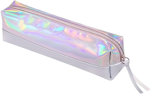 Estojo BRW Holografico Azul 1 Ziper