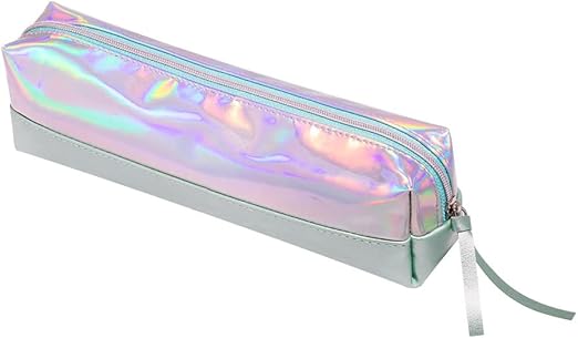 Estojo BRW Holografico Verde 1 Ziper